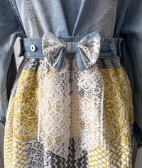 Image 4 of Handmade Repurposed Denim Quilt Jacket with Belt Bow 