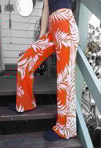Orange Palm Leaf KAT Pants - great for yoga, festival or everyday!
