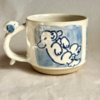 Image 1 of Dog Handle  Blue Mug 
