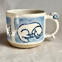 Image 3 of Dog Handle  Blue Mug 