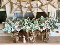 Image 1 of Memory Flowers & Memory Bunting custom created from a clients loved ones  doona cover & nightie