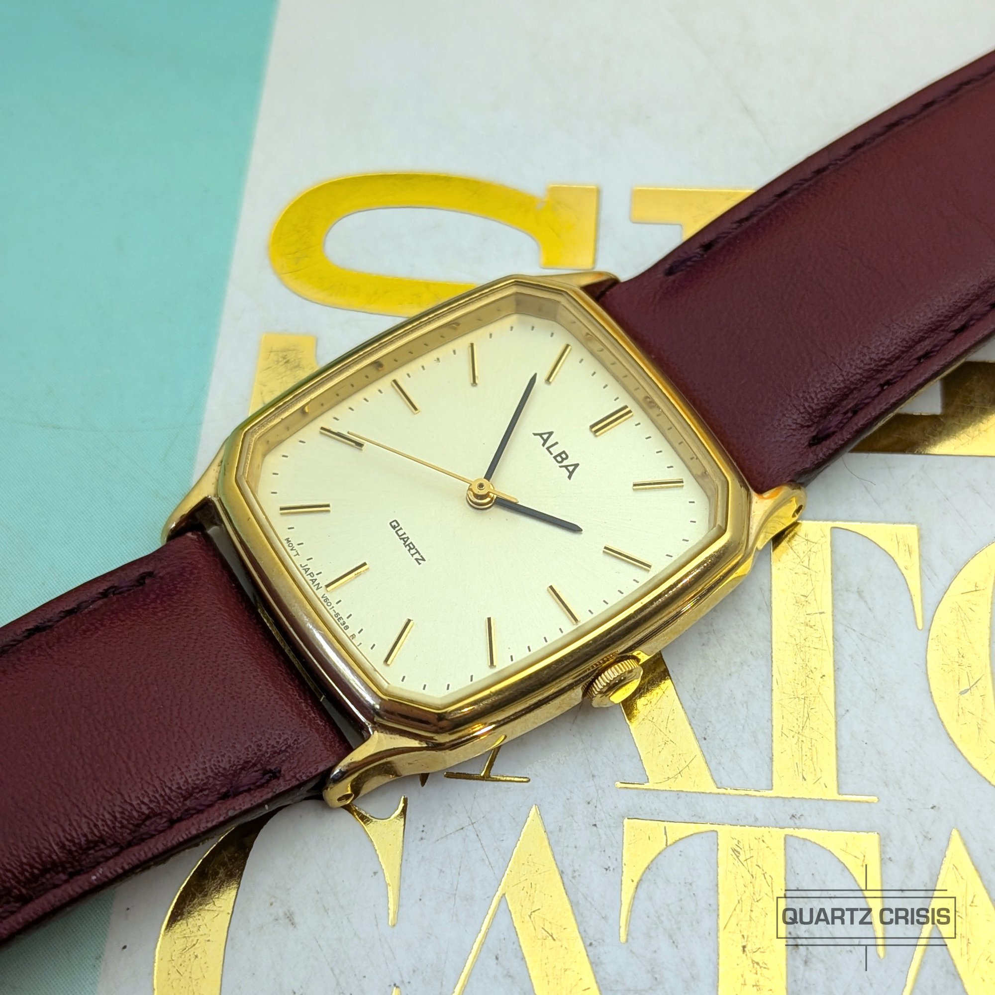 1992 Seiko/Alba Quartz 'Tank' Gold Dress Watch (V501-5C30) | Quartz Crisis Timepieces 1992 Seiko/Alba Quartz 'Tank' Gold Dress Watch (V501-5C30) | Quartz Crisis Timepieces