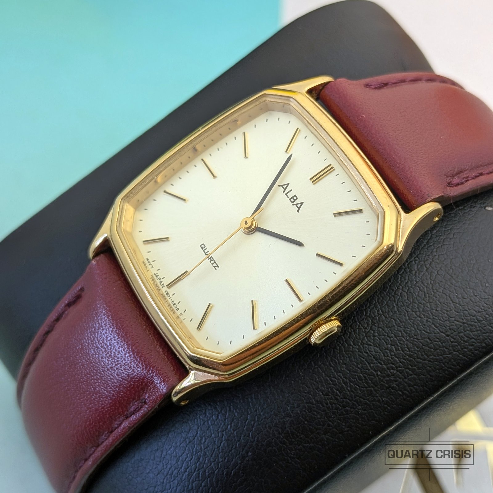 1992 Seiko/Alba Quartz 'Tank' Gold Dress Watch (V501-5C30