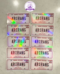 Image 2 of BTS Inspired Arirang World Tour License Plate Customizable by City & Venue (Bulk)