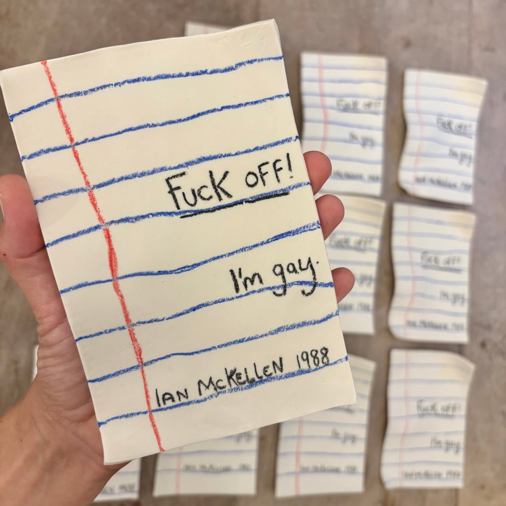 Image of F*ck Off I’m Gay Porcelain Note Original