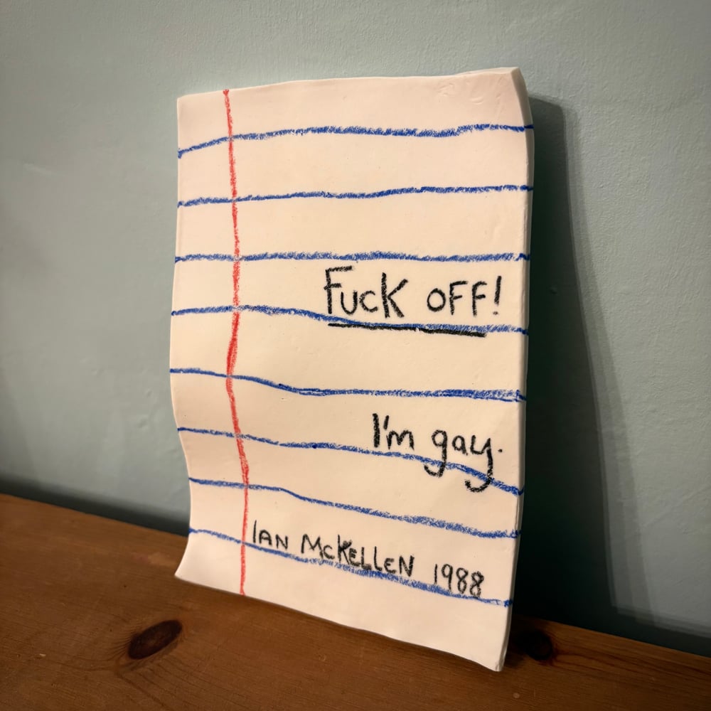 Image of F*ck Off I’m Gay Porcelain Note Original