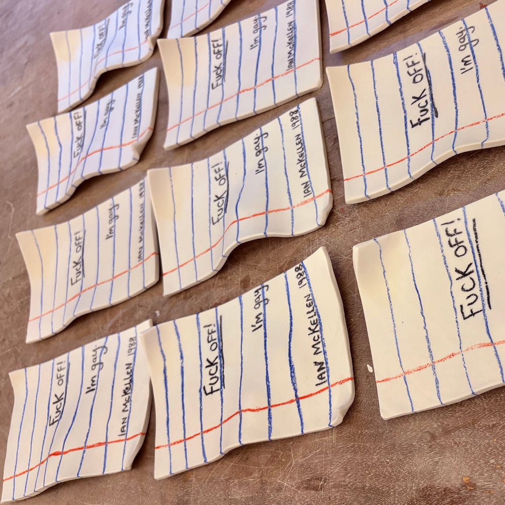 Image of F*ck Off I’m Gay Porcelain Note Original