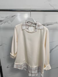 Maglia effetto doppio con camicia a quadri