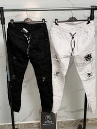 Image 3 of Jogger Denim Elasticizzato Destroyed