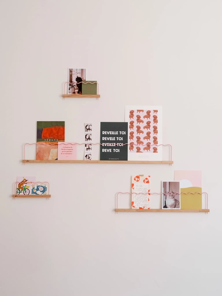 DUO D'ÉTAGÈRES MURALES SUPER-POSES ONDE 20 CM (ROSE OU BLEU) Image 5