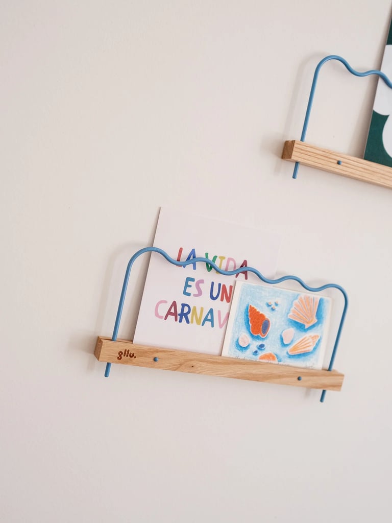 DUO D'ÉTAGÈRES MURALES SUPER-POSES ONDE 20 CM (ROSE OU BLEU) Image 10