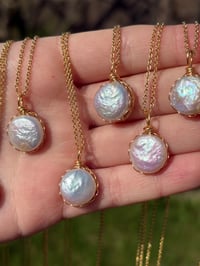 Image 3 of Keshi Pearl Wire Wrapped Necklace