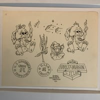 Image 1 of 1976 Phoenix Tattoo Co production sheet stoned rabbits 11x14