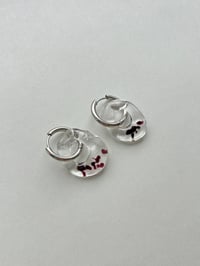 Image 2 of Clear/Purple Murano Glass Earrings