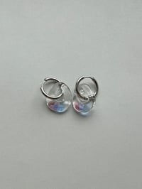 Image 1 of Clear/Purple/Blue Murano Glass Earrings