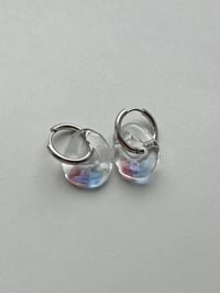 Image 2 of Clear/Purple/Blue Murano Glass Earrings