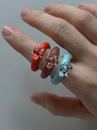 Image 1 of Flower Murano Glass Ring