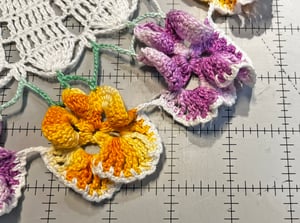 Image of Vintage Pansy Floral Round Doily