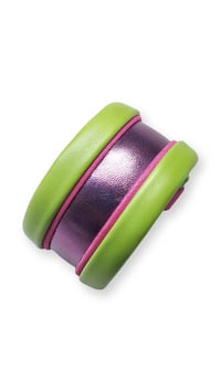 Image 3 of Bracciale bangle artigianale in pelle ANTIOPE MEDIUM - FrescoTropicale