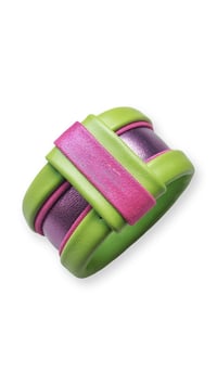 Image 2 of Bracciale bangle artigianale in pelle ANTIOPE MEDIUM - FrescoTropicale