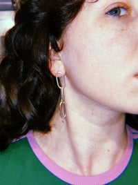 Image 3 of chunky oval loop earrings