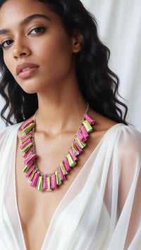 Image 4 of Collana in pelle artigianale AFRODITE COLLIER - Tropical