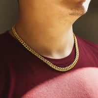 Image 3 of 8mm Gold Cuban Link Chain 