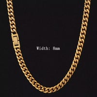 Image 2 of 8mm Gold Cuban Link Chain 