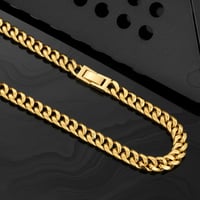 Image 5 of 8mm Gold Cuban Link Chain 