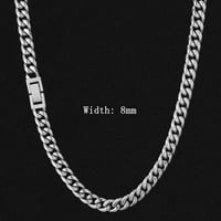 Image 2 of 8mm Silver Cuban Link Chain 