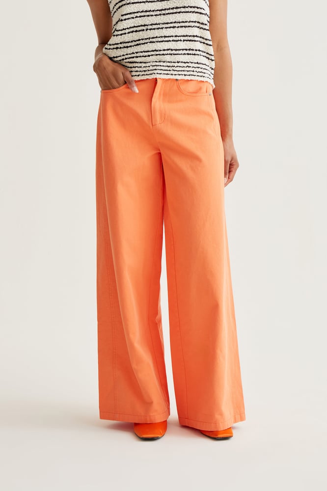Image of Pantalón wide leg naranja
