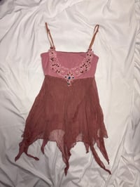 Image 1 of 00s fairy asymmetrical hem cami top with embellishment