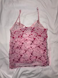 Image 2 of 00s pink floral ruched cami 