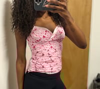 Image 4 of 00s pink floral ruched cami 