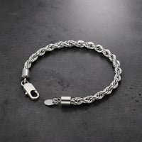 Image 2 of 6mm silver Rope Bracelet 