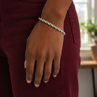 Image 5 of 6mm silver Rope Bracelet 