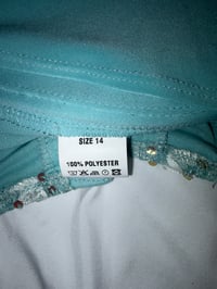 Image 4 of 00s baby blue corset style fairy top with sequins and lace up detail