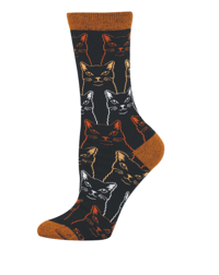 Image 1 of Sketchy Cats Bamboo Crew Socks