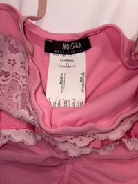 Image 3 of 00s Morgan de Toi pink ruched cami with lace and bow