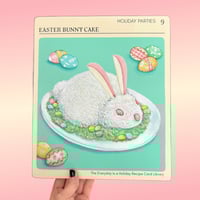 Image 2 of Bunny Cake jumbo recipe card plaque 