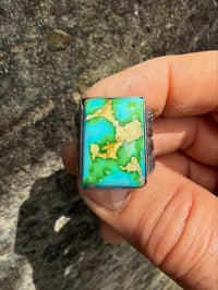 Image 4 of WL&A Handmade Heavy Ingot Split Lane Gem Grade Sonoran Desert Ring - Size 11