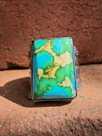 Image 6 of WL&A Handmade Heavy Ingot Split Lane Gem Grade Sonoran Desert Ring - Size 11