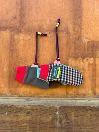 Image 2 of Mitt Elberts Mittens ♻️ / Gun Club Check Wool / Red Cropped Cuff