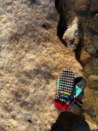 Image 1 of Mitt Elberts Mittens ♻️ / Gun Club Check Wool / Red Cropped Cuff