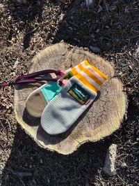 Image 2 of Mitt Elberts ♻️ / Light Gray / Yellow & White Stripe Cuff