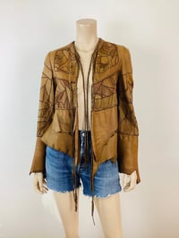 Image 1 of Vintage 1970s  Artisan Made Patchwork Leather Jacket