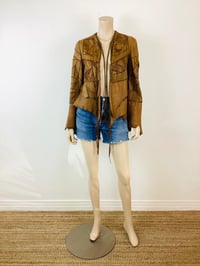 Image 2 of Vintage 1970s  Artisan Made Patchwork Leather Jacket
