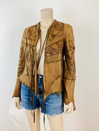 Image 3 of Vintage 1970s  Artisan Made Patchwork Leather Jacket