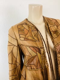 Image 4 of Vintage 1970s  Artisan Made Patchwork Leather Jacket