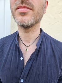 Image 7 of Ready to ship! Mens Necklace! Cornish Green seaglass & Sterling Silver pebble 